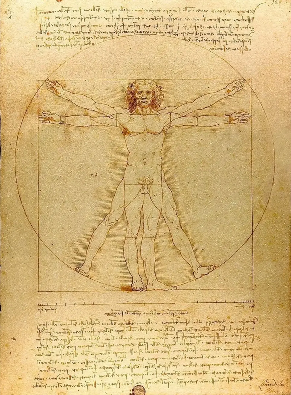 Léonard de Vinci, L’homme de Vitruve, 1490.